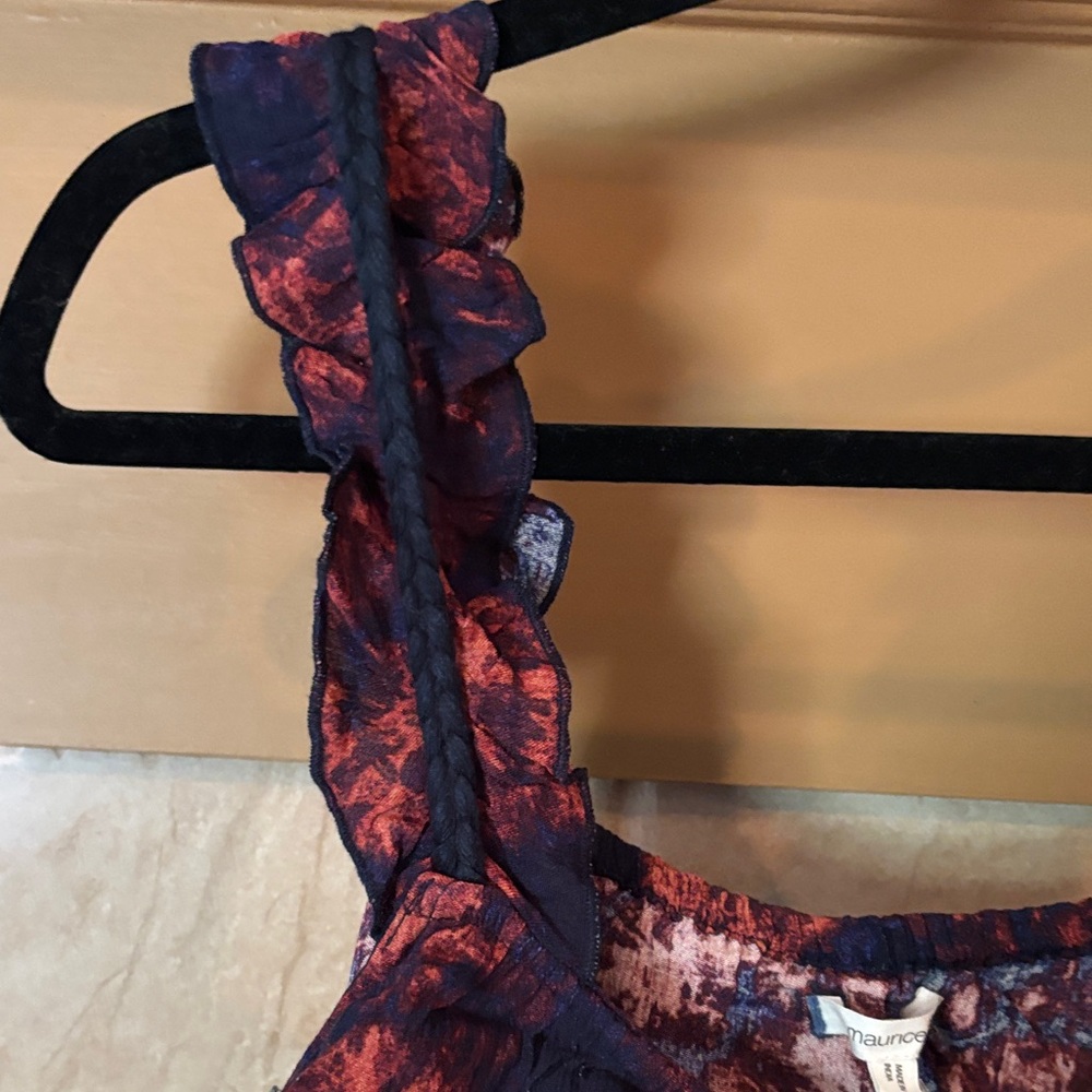 Maurices Ruffled Top in Red and Navy - Picture 3 of 5